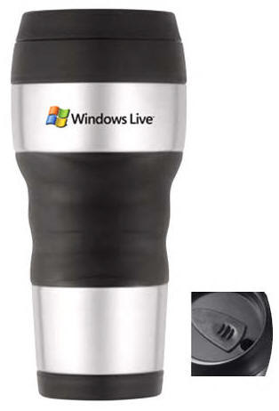 DF4020PREM12 Thermo Cafe' - Travel tumbler with double wall foam insulation and rubber grip