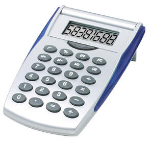 LC38-BL FLIP-N-FOLD CALCULATOR WITH THE FLIP OF A BUTTON AND PUSH OF YOUR HAND!