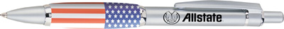 American Flag Soft Cushy Grip Silver Click with Your Logo
