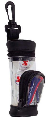Miniature Golf Bag 3 Golf balls 6 Tees with 360 Golf bag Clip imprinted Golf balls and tees