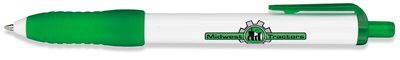 174504 Paper Mate PC 39 Standard Wide Retractable White Barrel/Green Trim Ball Pen