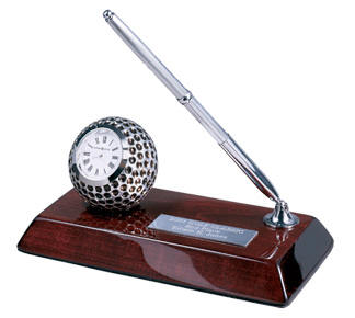  Howard Miller Executive Golf Clock Desk Set with Pen 645-520
