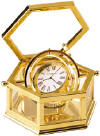 Howard Miller Solid Brass Glass Box Clock Gimbals