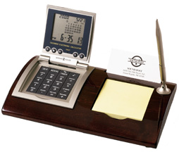Howard Miller Versatile II World Clock Calculator Pen Memo Holder HM-645-476