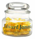 Promote Your Brand / Message on a Glass Apothecary Jar 8oz  reinforcing your message every time someone picks a candy from this large Glass Apothecary Jar  with a large Imprint area.